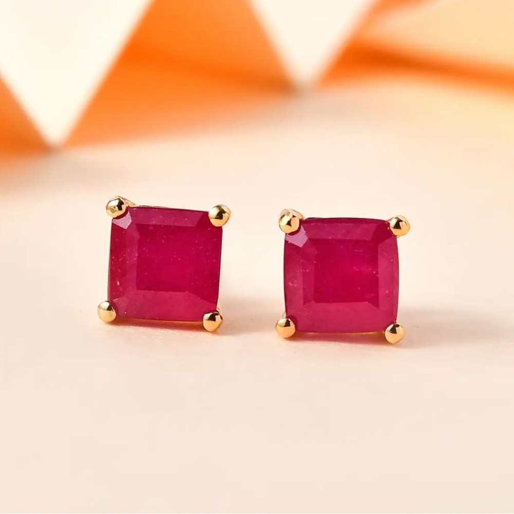 Nissa Ruby Solitaire Earrings